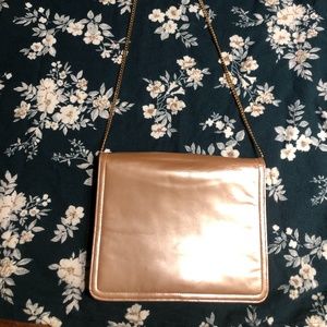 Pearlcore Champagne Leather Shoulder Bag